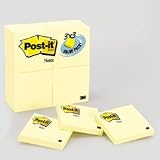 Post-it Notes 3 in x 3 in Canary Yellow, 100 Sheets, 24-Pad Pack
