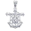 Sterling Silver CZ (Cubic Zirconia) Mariners Cross Pendant with 20 Inch Sterling Silver Chain