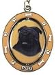 Black Pug Spinning Keychain
