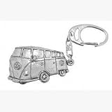 Pewter Jewellery VW Camper Van Keyring Gift, Supplied in Organza Bag'