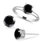 7.00 Cts Black Diamond Jewelry Set in Platinum