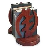 Cedar bookends, 'Fear God' (pair)