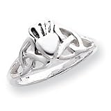 Sterling Silver Antiqued Claddagh Ring - Size 6 - JewelryWeb