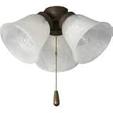 21L77ESsW3L. SL160  Progress Lighting P2642 33 Three Light Universal Fan Light Kit with Alabaster Style Glass, Cobblestone