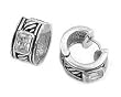 Sterling Silver CZ Huggie Earrings, Size: 15 mm x 3 mm