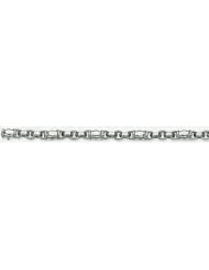 6mm 14k Fancy White Gold Link Bracelet 8"