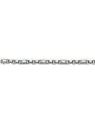 6mm 14k Fancy White Gold Link Bracelet 7"