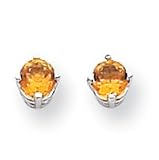 14k White Gold 4mm Citrine earring XE71WCI