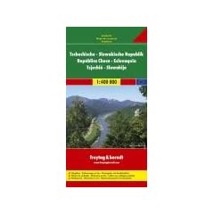 Tschechische Republik / Slowakische Republik  1 : 400 000. Autokarte. Touristische Informationen, Entfernungen in km, Ortsregister