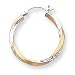 14k and Rhodium Diamond-Cut 2.5mm Twisted Hoop Earrings