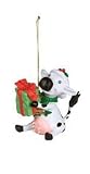 Cow with Gift Christmas Ornament