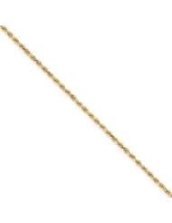14k Gold 1.4mm Solid D/C Machine-Made with Lobster Rope Chain 8 Inches