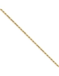 14k Gold 1.4mm 1Solid D/C Machine-Made with Lobster Rope Chain 14 Inches