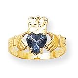 14k December Birthstone Claddaugh Ring - JewelryWeb