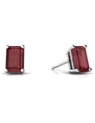 Genuine Ruby 14kt White Gold Stud Earrings