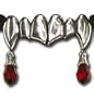 Vampretta vampire Choker Necklace with crystal blood