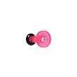 8 Gauge Pink Uv Single Flare Acrylic Cubic Zirconia Plug