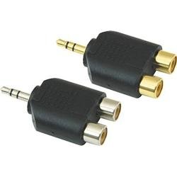 American Recorder (ART) 1 8 Male Stereo To Two RCA Female Adapter, Nickel by 