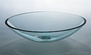 Oval Vessel Sink with Tempered Glass
