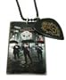 NEW LIMITED EDITION X-Large Jonas Brothers Photo & Guitar Pic Charm Necklace Featuring Kevin, Joe & Nick Jonas holding Umbrellas!!!