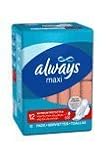 Always Maxi Maximum Protection Pads with Flexi-Wings, 12-Count Bags (Pack of 6)