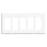 5-Gang Decora-Style Wall Plate (White)