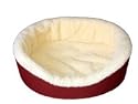 X-Large Burgundy/Imitation Lambswool Dog Bed King Pet Bed-Orthopedic Foam Comfort. Size: 42x32x7. Proudly Made in the USA.