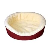 X-Large Burgundy/Imitation Lambswool Dog Bed King Pet Bed-Ortho Foam Comfort. Size: 42x32x7. We make them in America!