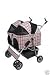 Pink Plaid Heavy Duty Twin Double Pet Stroller,-1