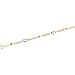 14K Yellow Gold Rope With White Mirror Bead & Heart Chain Necklace - 10 inches