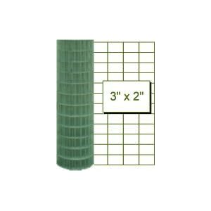 3 Inch x 2 Inch Mesh 16 Gauge White PVC Coated Wire 48 Inch Tall x 50 Feet Long