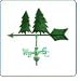 Pine Trees Cottage Antique Copper Weathervane - Roof Mount