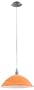 Eglo 88492A Lord-3, Nickel/wiped Orange, 1-Light Pendant Light Fixture