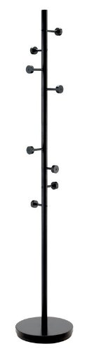 See Adesso WK2030-01 Swizzle Coat Rack, Painted Black Finish with Black Hooks