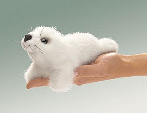 Childrens Toyshop  Toys : Folkmanis Mini Harp Seal Finger Puppet