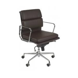 Darrel Low Back Office Chair - Brown  Aluminum