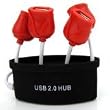 Romantic Rose USB 2.0 4-Port Ultra Mini Hub, Black Base