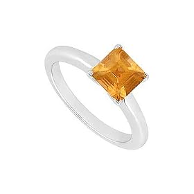 Buy Citrine Ring : 14K White Gold - 0.75 CT TGW by FineJewelryVault