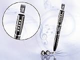 MP3-Kugelschreiber & Voicerecorder mit 512 MB , erweiterbar !! mit Steckplatz fuer microSD-Karten !!