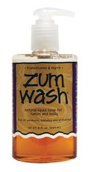 Indigo Wild Zum Wash Natural Hand & Body Liquid Soap, Frankincense & Myrrh, 8 Fluid Ounces