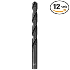 Champion US5-3/32 Contractor Series 3/32" HSS GP Jobber Drill Bits-118 Deg. Black Oxide Treated - 12 Pack