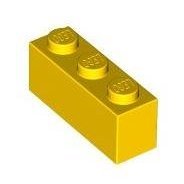 Lego Building Accessories 1x3 Bright Yellow Brick, Bulk Pack 50 Pieces