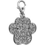 Paw print clear crystal clip on charm
