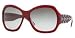 VERSACE 4154 B VE4154B 815/11 81511 DARK RED TRANSPARENT PLASTIC GRAY GRADIENT LENS OVERSIZED SUNGLASSES SHADES