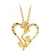 Beautiful! 10K Yellow-gold Black Hills Gold Rose Diamond-cut Heart Pendant-Necklace