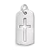 Rectangular Tag with Cut-Out Cross Pendant