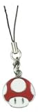 RED Mushroom Super Mario Brothers Metal Enamel Key Chain, Phone Strap, Purse Charm, Phone Charm