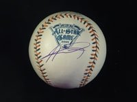 Kent, Jeff Autographed/Hand Signed 2005 All Star Baseball in Blue Ink on the Left Panel