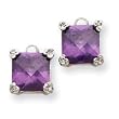 Sterling Silver Purple CZ Earrings