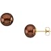 14 Karat Yellow Gold Freshwater Chocolate Pearl title=
